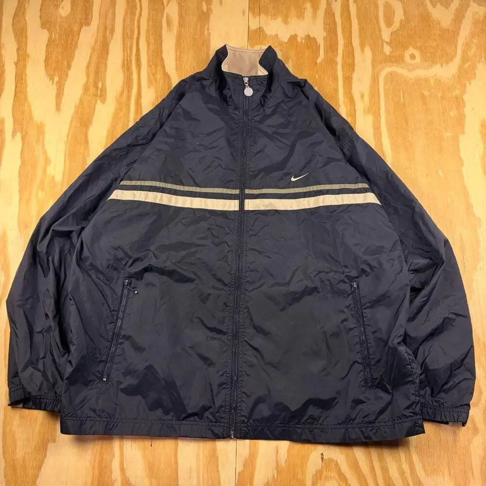 Vintage Y2K Nike Track Jacket – Navy Blue – Men’s L